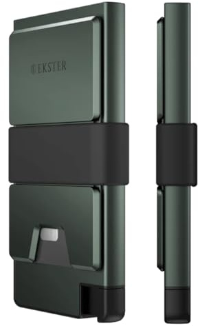 Ekster - Aluminum Cardholder Pro Wallet - All-Metal Aluminum Slim Wallet for Men - Fits 7 Cards,RFID Blocking Layer,Minimalist Wallet for Men,Push Button,Card Access,Expandable,Trackable(Forest Green)