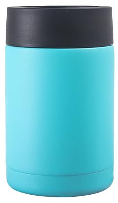 Enfriador de botellas de cerveza aislado, lata aislada al vacío de 12 onzas con abridor de cerveza, soporte de botella de acero inoxidable de doble pared para mantener las bebidas frías para viajes