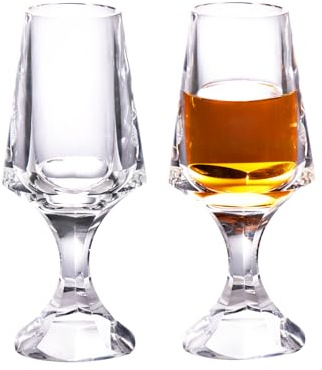 KAMMAK Crystal Snifter Glasses Set of 2 Handmade Stemmed Whiskey Glass