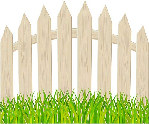 Arched Brown Picket Fence Wall Decal - 23 tall x 28 wide