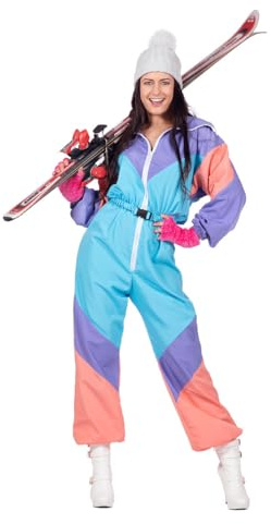 WILBERS & WILBERS - Combinaison de ski pour femme des années 80 | Combinaison rétro pour les soirées à thème après-ski, le carnaval
