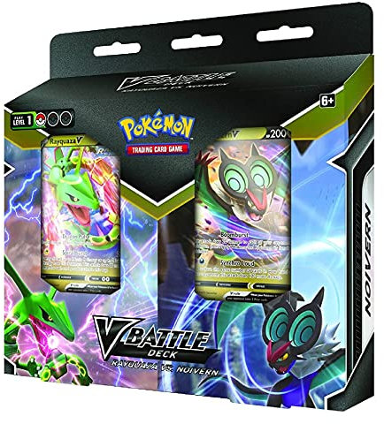 Pokémon Sammelkartenspiel: V-Kampfdeck Bundle Rayquaza vs. UHaFnir (eins zufällig ausgewählt), Kartenspiel, ab 6 Jahren, für 2 Spieler, über 10 Minuten Spieldauer