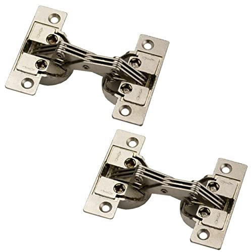 Gedotec Gehrungsscharnier 3D Möbelscharnier zum Schrauben - GS 45 | 2 Stück - Türscharnier für 45° Gehrung | Öffnungswinkel 135° | Stahl vernickelt | Klappenscharnier für Schrank-Türen & Möbeltüren