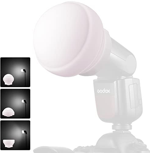 Godox AK-R22 Diffusion Dome,Klappbarer Lichtformer aus Silikonmaterial,für Rundkopfblitze Godox AD100PRO,AD200PRO (mit H200R),Diffusionskuppel für V1 Kamerablitzserie