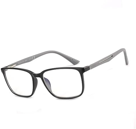 BLUEMOKY Blue Light Reading Glasses for Men，Sport Square Frame Readers, Anti Glare Computer Glasses(Black,1.25)