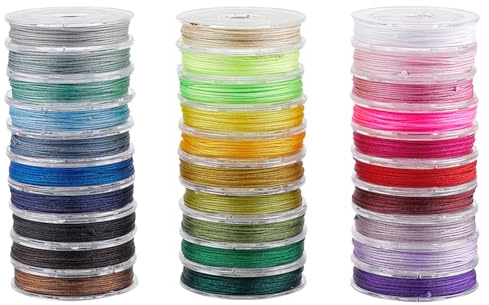 PH PandaHall 210m Nylonschnur 0.8mm Perlenschnur 30 Farben Nylonfaden Chinesische Knotenschnur Armbandschnur Für Geflochtene Armbänder Makramee Schmuckherstellung