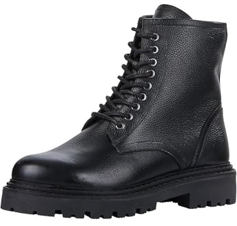 MARCO TOZZI stivaletti da donna in pelle con allacciatura e zip color nero (black) 39 EU