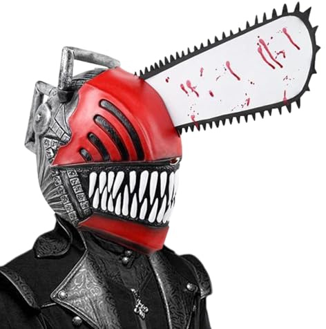 Chainsaw Man Bloody Pochita Denji Halloween Cosplay Mask - Realistic Face Cover for Masquerade Costume