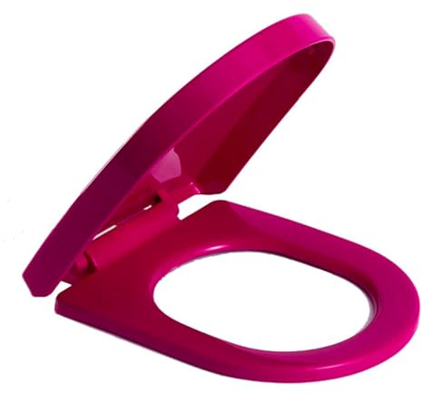 NSTVVEE Sedile WC con Chiusura Ammortizzata, a Forma di D/U, PP, Coperchio e Sedile a Chiusura lenta e silenziosa, Facile da installare e da Pulire, Montaggio dall'alto (Viola 36x44,5 cm)