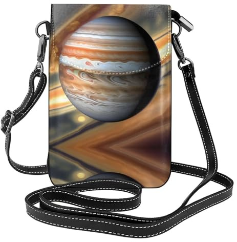 QAZWZML Cartera cruzada pequeña para teléfono con diseño de paisaje Júpiter con tapa abatible, perfecta para ir de compras, viajes y uso diario.