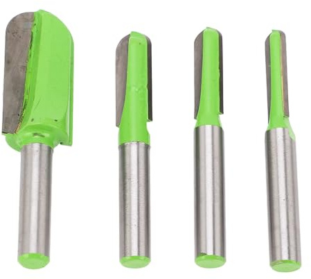 Yinhing Jeu de 4 Embouts de Routeur à Tige de 8 Mm, Fraise à Bois à Nez Rond Profond pour Routeurs Portatifs CNC, Alliage d'acier au Tungstène pour Panneaux de Particules de Bois Dur MDF et de Liège