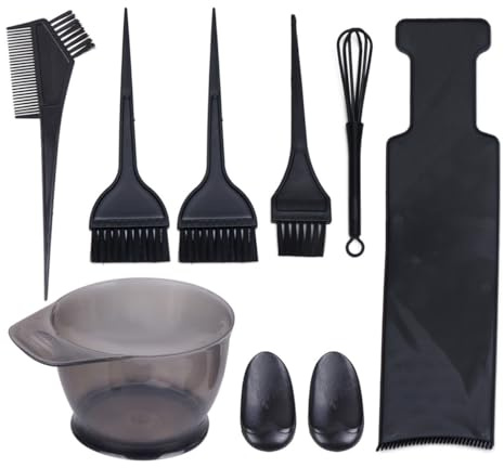 Parliky Hair Coloring Kit Plastic 8pcs Hair Dyeing Tools Including Comb and Bowl for Hairdresser Salon