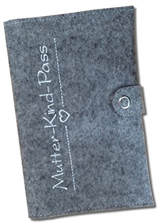 Goldi-Design Étui pour carnet de maternité - En feutre - Avec compartiments supplémentaires - Différentes tailles et couleurs, gris, 1 Stück (1er Pack), Classique