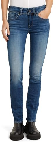 G-Star Women's Midge Saddle Straight Jeans, Multicolour (medium indigo aged D07145-8968-6028), 28W / 30L
