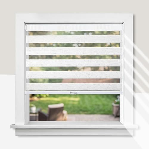 CHICOLOGY Zebra Blinds , Roller Window Shades , Blinds for Windows , Roller Shades for Windows , Window Shades for Home , Window Shades , Pull Down Shades for Windows , 30W X 72H , Basic Natural
