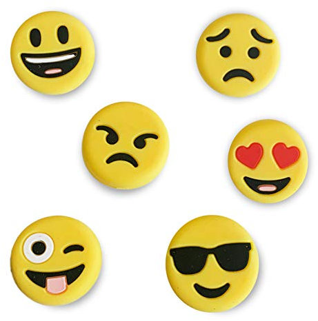 TT Sports Tennisdämpfer Emoji 3er und 6er Sets in verschiedenen Sorten - Vibrationsdämpfer im Emoji Design - lustige Tennis Dämpfer (6er-Pack)