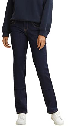 TOM TAILOR Damen 1008146 Alexa Straight Jeans, 10138 - Rinsed Blue Denim, 32W / 34L EU