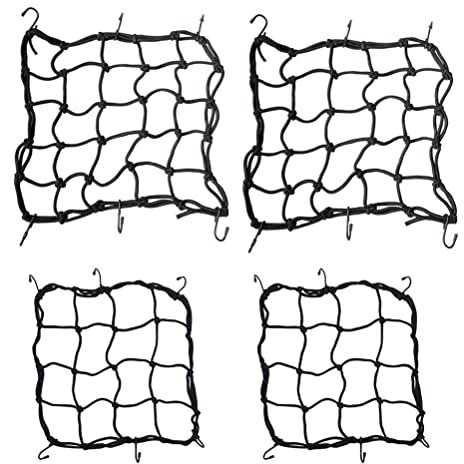 Red Transporte,Elásticos Arañas Redes,Red Elastico Equipaje 40 x 40 cm,30 X 30 cm para Motocicleta, Red Elastica con Ganchos para Anclar los Bártulos de Equipaje