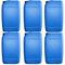 6 x Blue 25 Litre Plastic Jerry Can with Tamper Evident Cap Water Storage for Camping and Caravanning