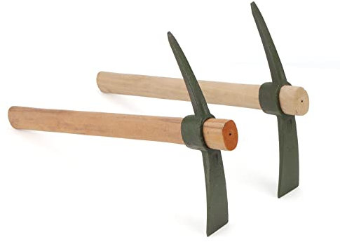 KEILEOHO Lot de 2 pics de jardin de 35 x 23 cm avec poignée, pioche de jardin, pioche pour jardinage, plantation et camping