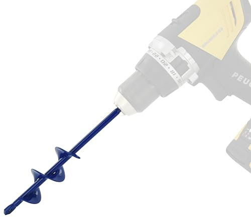 Tivoly • Broca para taladro • Ø40 mm & L220 mm • Acero inoxidable • Varilla Hexagonal Ø8 mm • Broca de jardín • Perforación del suelo rápida y fácil • Para plantar flores y arbustos