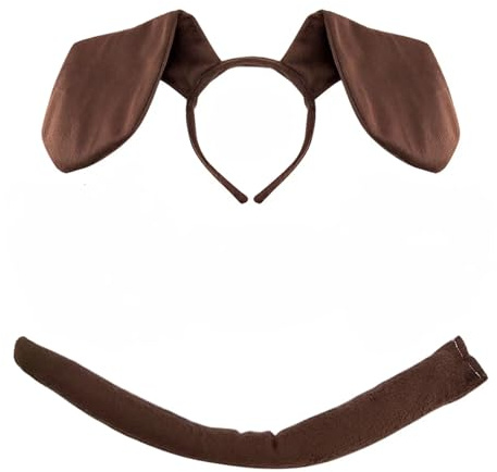 XNIVUIS 2 pezzi costume per cani, costume per cucciolo di cane incluso orecchie cerchietto e coda, costume bassotto, costumi per cani per bambini, Halloween, compleanno, carnevale, spettacolo per