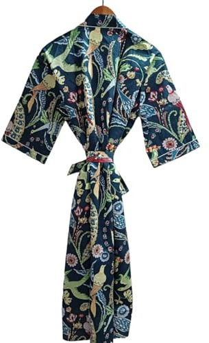 KRAAFTY Algodón | Bata ligera | Bata larga tipo kimono tradicional para mujer