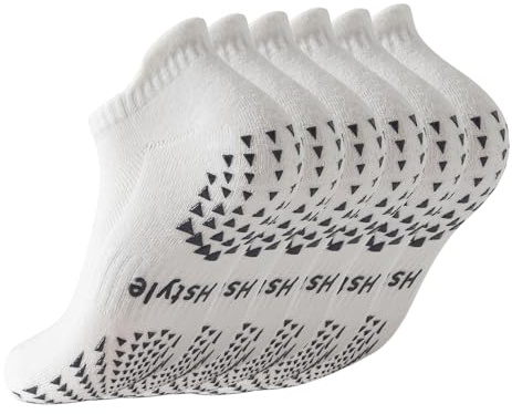 Hstyle 3/6 Pairs of Yoga Socks with Grips for Women Men for Ballet,Barefoot Workout,Pilates Grip Socks Non Slip Socks