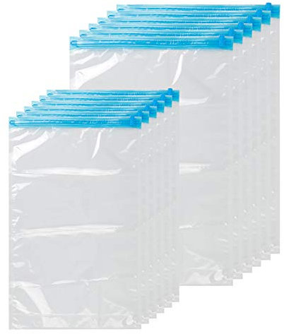 ZWMYF 12 Pezzi Sacchetti Sottovuoto Vestiti, Sacchi Buste da Viaggio, Sacco Macchina Vestiti, Sacchi Sottovuoto di Rotolo a Mano Senza Pompa per Materasso, Biancheria Letto, Cuscini