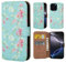 32nd Floral Series 3.0 - Design PU Leather Book Wallet Case Cover for iPhone 16 Pro Max (6.9), Flip Case With RFID Blocking Card Slots, Magnetic Closure and Built In Stand - Spring Blue