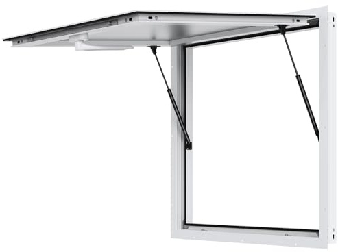 VEVOR 36x36 Aluminum Alloy Food Truck Service Window, Up to 85° Stand Serving Window with Awning Door & Drag Hook, for Food Trucks Concession Trailers