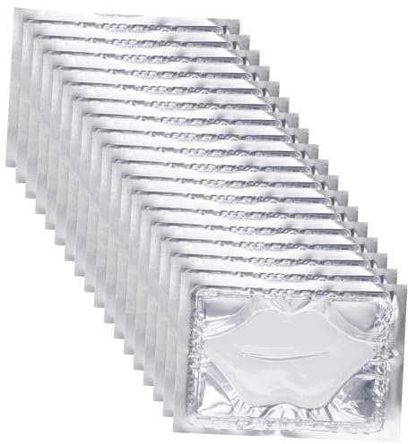 Generisch 25St Goldene Augenklappe lippenpflege lip mask Lippenpflegegel Lippenmaske lippen pflege Gel-Pads für die Lippenpflege Lippenpflegeprodukt Gel-Lippenpads Pflanzenfasern Weiß