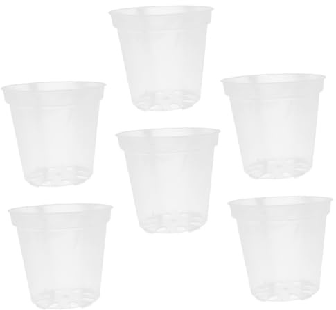 FUTUREORYY Pots À OrchidéEs Transparents 6 PièCes en Plastique avec Trous De Drainage 6.10 Pouces Pot De Fleur Respirant pour Jardin IntéRieur ExtéRieur Balcon
