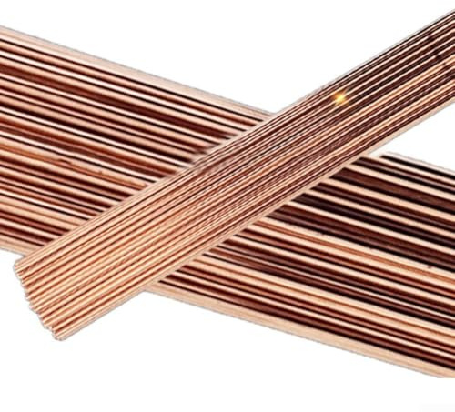 Alambre de soldadura ER70S-6 de 1,6 mm, varilla de soldadura TIG de acero al carbono, para tuberías, material de bajo revestimiento de cobre, para aplicaciones de soldadura multiposición (1,6 x 330 mm