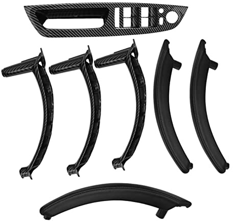 Window Switch 7PCS Car Window Lift Switch Panel Leather Door Handle Pull Cover Trim For BMW E70 E71 E72 For X5 For X6 2007-2014 Control Button