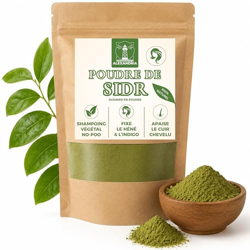 Poudre de Sidr 200g – Shampoing Végétal No-Poo – Fixe le Henné & l’Indigo – Soin Cheveux & Peau – Poudre de Jujubier 100% Pure Ultra Fine