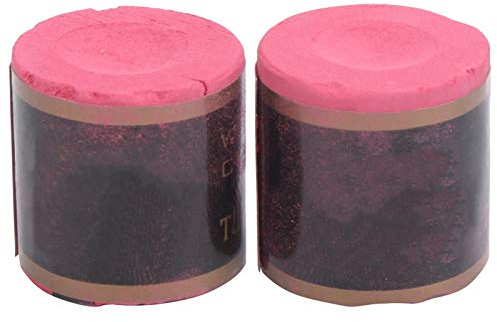 2 tizas antideslizantes de alta calidad para tacos de billar, color verde oscuro, y rojo, 2,4 x 2,3 cm. (Roja)