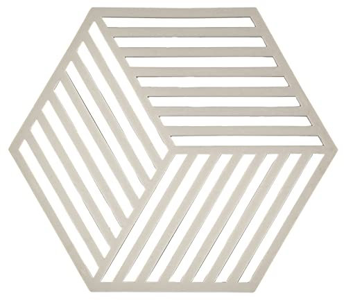 Zone Denmark Hexagon Topfuntersetzer Hitzebeständig, Silikon Untersetzer, Praktische und Dekorative Topf-Untersetzer, Spülmaschinenfest, 16 x 14 cm, Warm Grey (Grau)