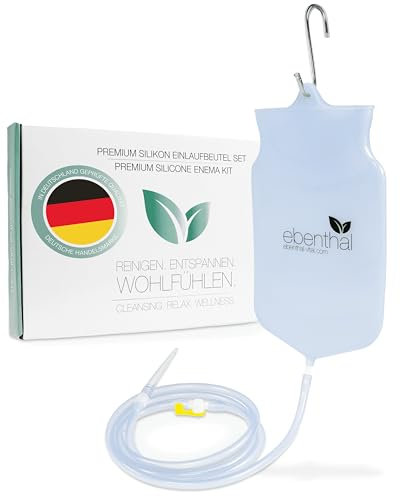 EBENTHAL-VITAL Darmeinlauf mit Silikonbeutel und 2 m Schlauch - Irrigator für die Darmreinigung BPA-frei - Darmspülung sowie Intimdusche - Darmreinigungs-Set 2 Liter