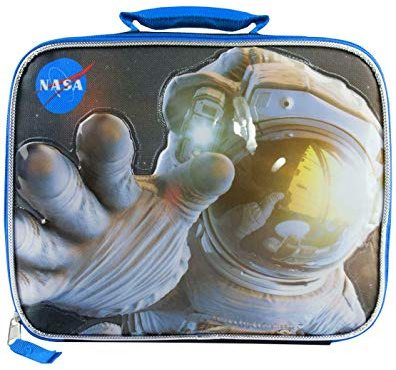 Nasa Lunch Bag For Kids | Childrens Space Astronaut School Zipped Compartment Food Container Box One Size