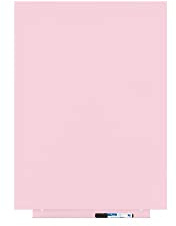 Rocada - Pizarra Magnética de Color, Sin Marco, Borrado en Seco, Fácil de Limpiar, Pizarra de Pared, 55 x 75 cm, Color Rosa Pastel