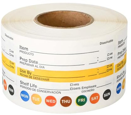 L LIKED Dissolvable Food Labels 2”x 3 No Residue Food Storage Labels for Kitchen，Washable Mason Jar Labels, Bottle Labels Easy to Write -500 Labels(Matte White…