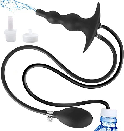 Qoosea Plug Anale Gonfiabile Butt Plug, Plug Anali in Silicone Palline Anali con Pompa Rimovibile, Palline Anali Dilatatore Anale Set di Giocattoli Sessuali Ano Masturbatore per Donne Uomini Coppie