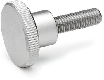 Ganter Normelemente Tornillos moleteados altos – DIN 464-M8-20-NI | Rosca M8 | Longitud de la rosca: 20 mm | Acero inoxidable NI | 1 pieza