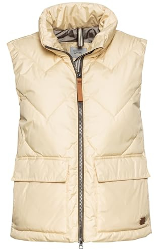 camel active Damen Kurze Steppweste aus recyceltem Polyester Vanille, womenswear-40