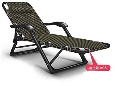 Guyifuny Klappbarer Loungesessel, strapazierfähige Gartenmöbel-Sets, Sonnenliege, Camping-Gartenstühle, klappbare Terrassenliege, wasserdichte Chaiselongue aus Metall für das Büro im Freien