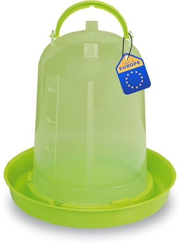 Agrarzone kycklingbad, 10 liter grönt – robust, uppvärmbart fjäderfäbad med nivåindikator – automatisk kycklingvattenbad – kycklingtillbehör