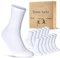 6 Paar Tennissocken Damen 39-42 Weiß Sportsocken Atmungsaktiv Damensocken Baumwolle Retro Crew Socken (Weiß 39-42)