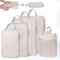 Miaglury 5 Set Compression Packing Cubes, Travel Packing Cubes for Suitcases Backpack, Expandable Travel Cubes & Compression Suitcase Organizers Bag Set with Shoes Bag for Carry On Luggage, Beige