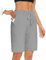 Women's Running Shorts with Pockets Summer Casual Lounge Sweat Jogging Ladies Wide Leg Bottoms for Sport Workout Hiking Gym Cycling Grey